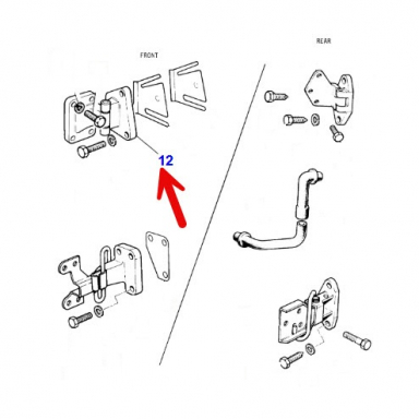 USED DOOR HINGE, TOP, RIGHT FRONT DOOR  AKP250